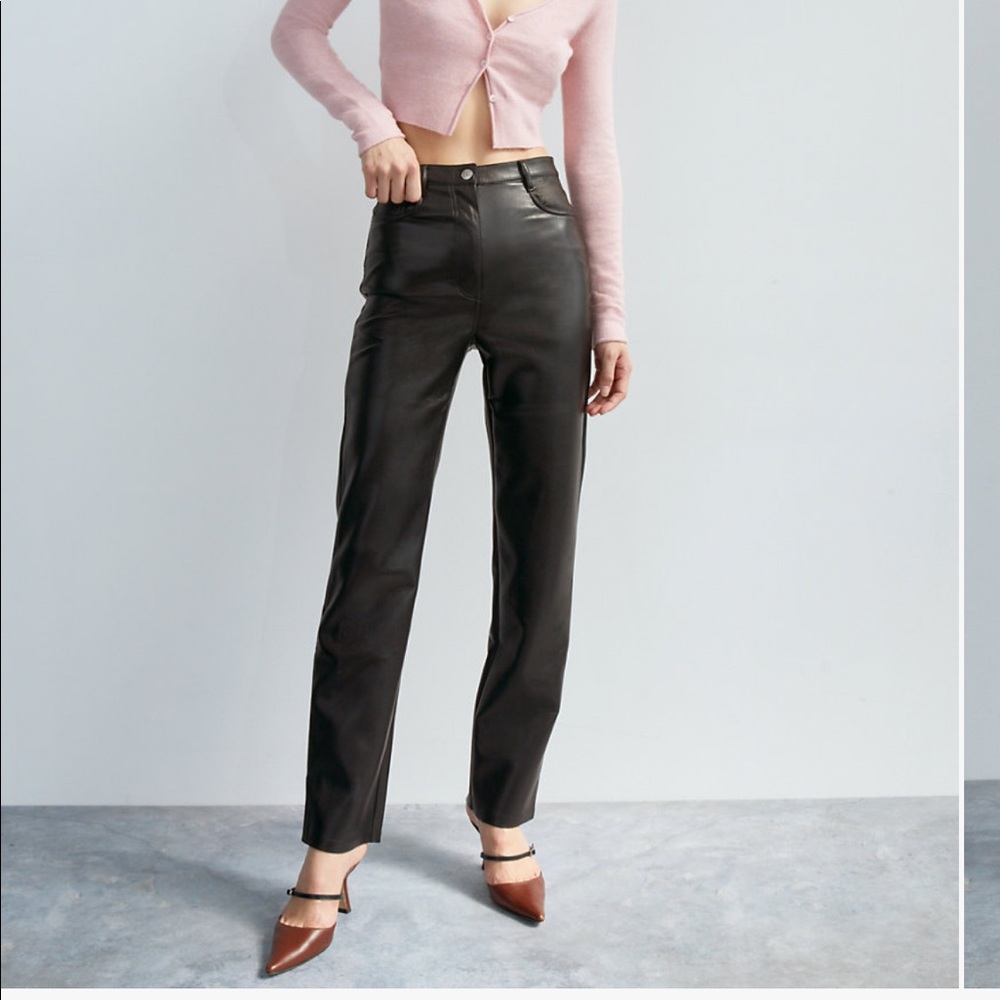Melina super high rise pant in leather